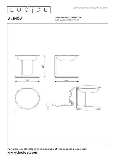 Lucide ALINDA - Table lamp - Ø 20 cm - LED Dim. - 1x9W 3000K - Green